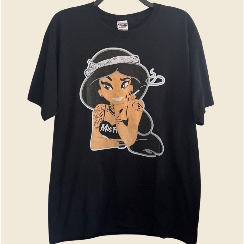 Punk Rock Princess Jasmine Graphic Design T-Shirt Men’s L